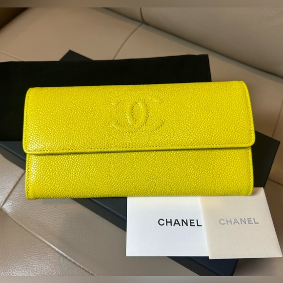 CHANEL Handbags - Retired CHANEL Timeless CC Caviar Long Flap Wallet
